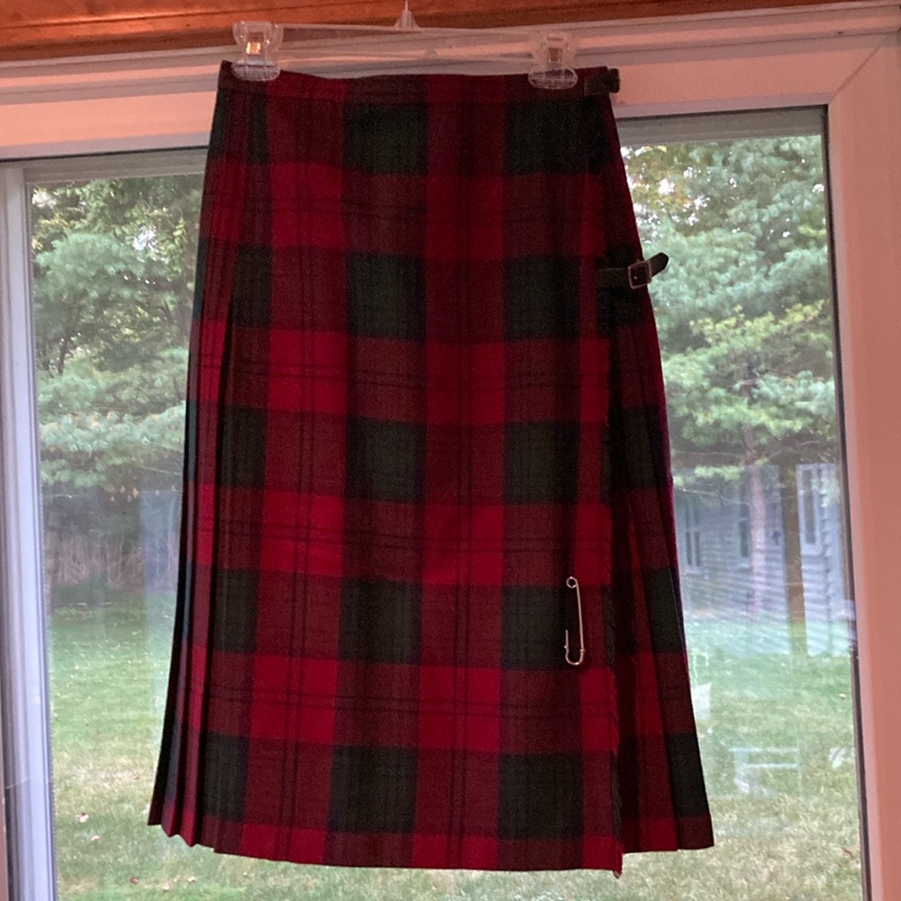 Vintage Tartan Plaid Kilt Style Skirt
